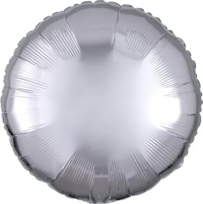 18” Metallic Silver Round Mylar Balloon+