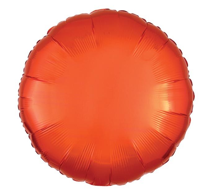 18” Orange Round Mylar Balloon+