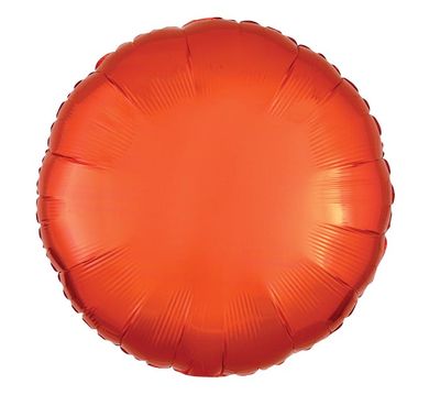 18” Orange Round Mylar Balloon+