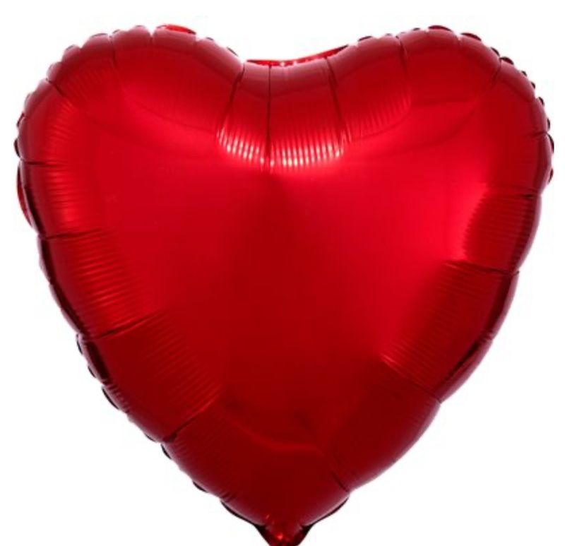 Red Heart Shape Mylar Balloon+