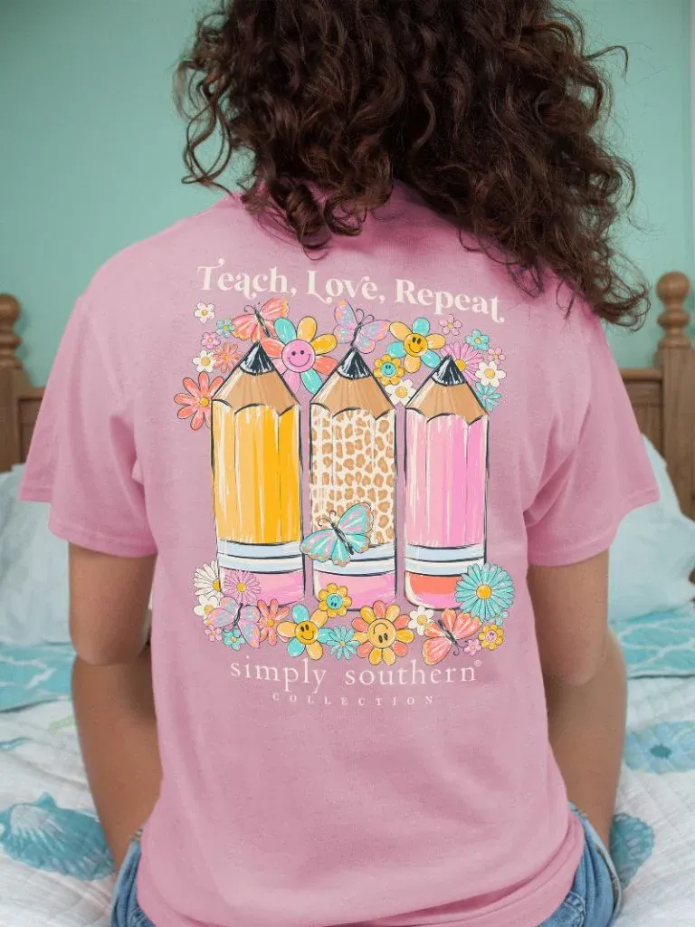 Simply Southern Teach, Love, Repeat Short Sleeve Tee+