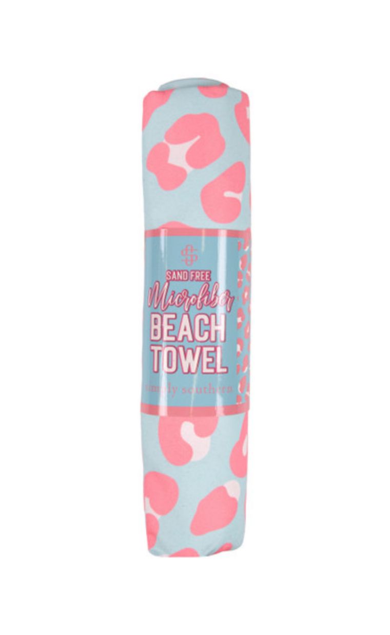 Simply Southern Microfiber Beach Towel+, Style: Leopard
