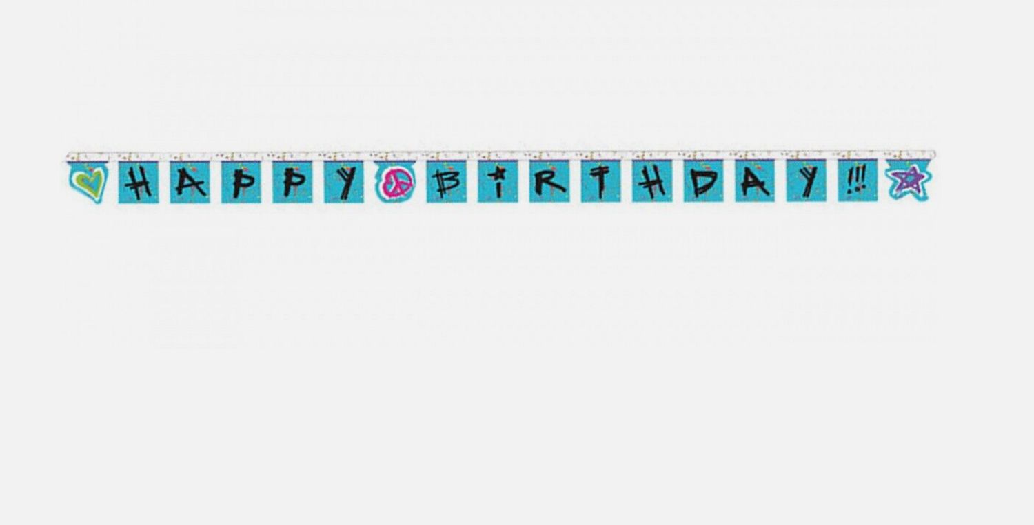 Happy Birthday Totally 80&#39;s Jointed Banner AMZ+