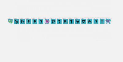 Happy Birthday Totally 80&#39;s Jointed Banner AMZ+