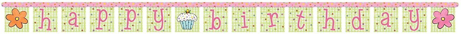 Garden Girl Happy Birthday Large Jointed Banner+
