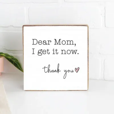 Dear Mom Wood Block+