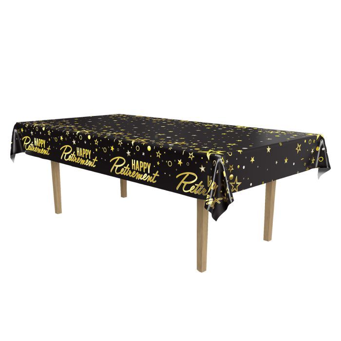 Metallic Happy Retirement Tablecover+