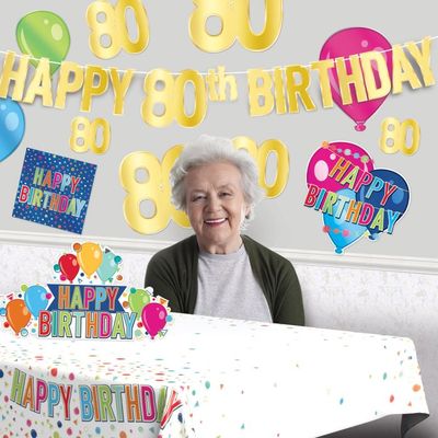 Foil Happy 80th Birthday Streamer+