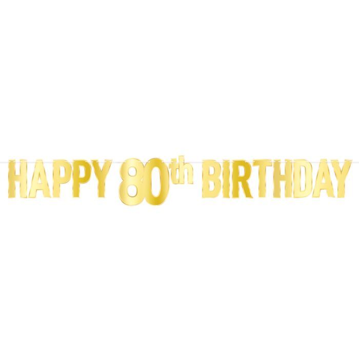 Foil Happy 80th Birthday Streamer+
