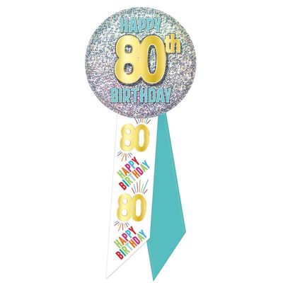 80th Birthday Rosette+