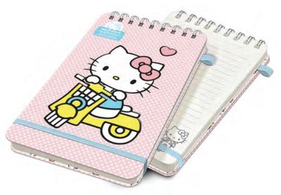 Hello Kitty Classic Pink Spiral Notebook with pen loop+