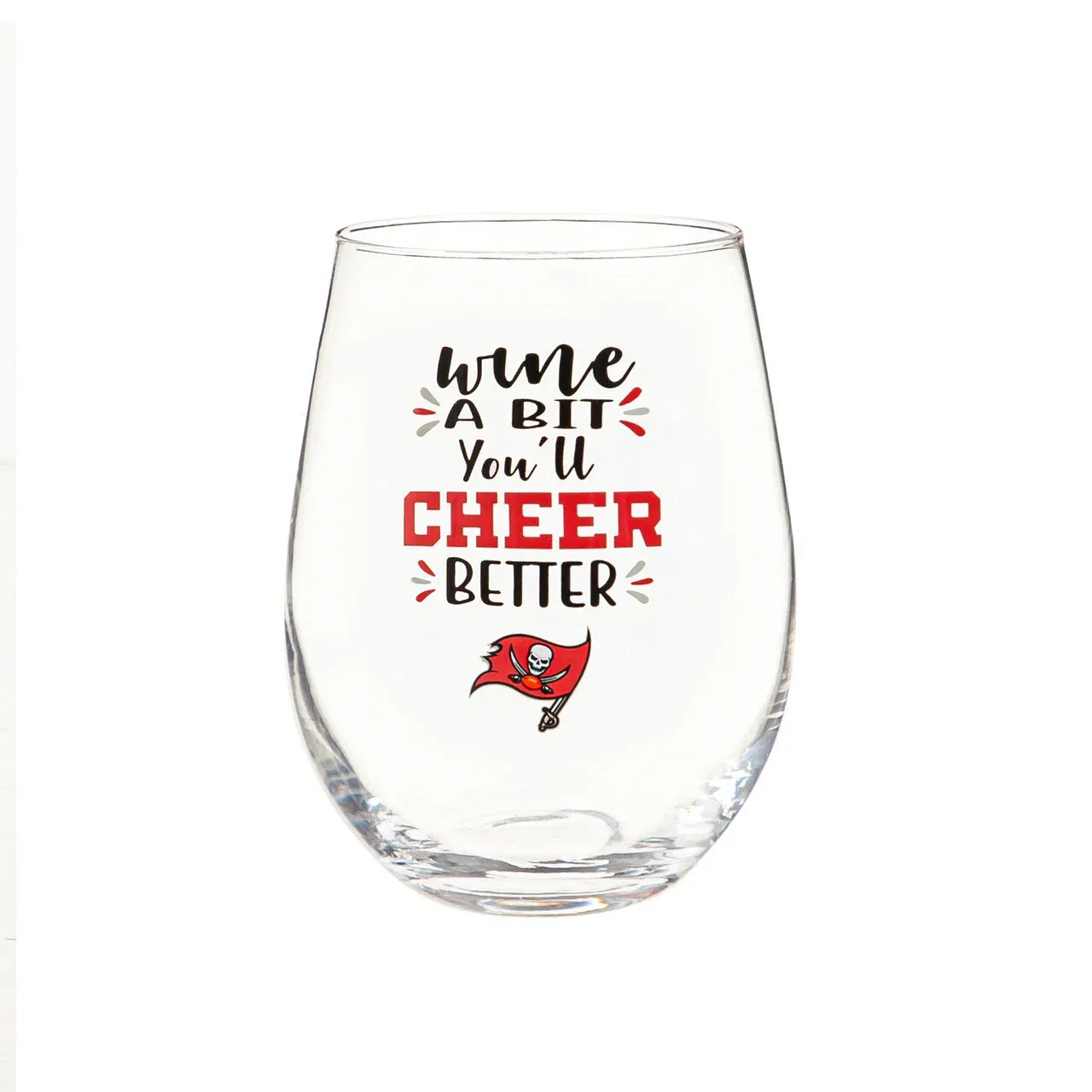 Tampa Bay Buccaneers Boxed Stemless Wine Glass+