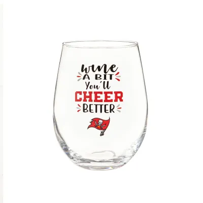Tampa Bay Buccaneers Boxed Stemless Wine Glass+