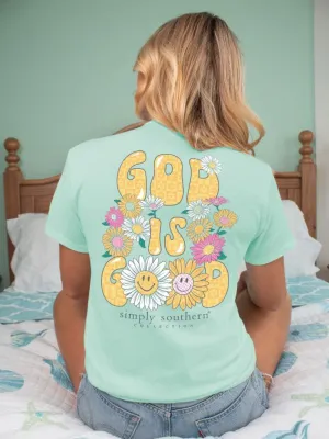 Simply Southern 'God is Good' Floral Bliss Short Sleeve Tee+