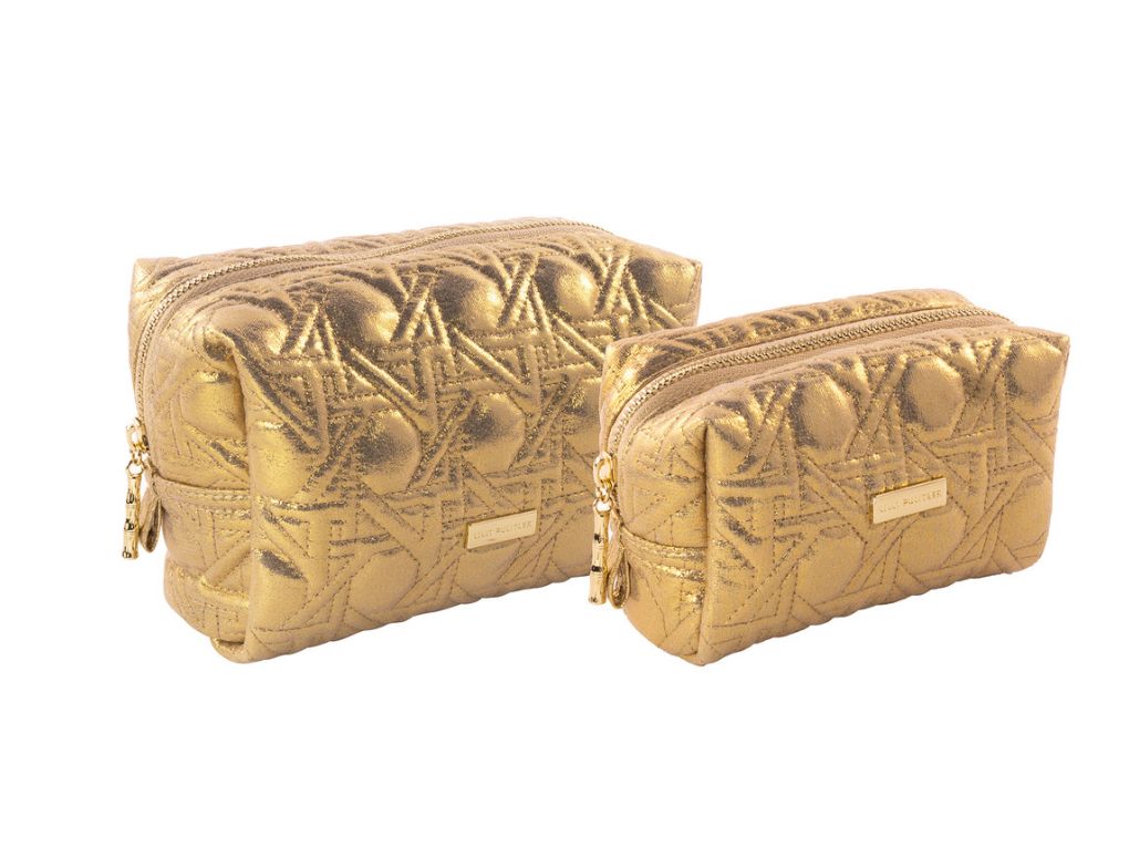 Lilly Pulitzer Travel Pouch Set - (2)Gold Lattice+