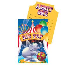 Big Top Birthday Invitations 8ct AMZ+