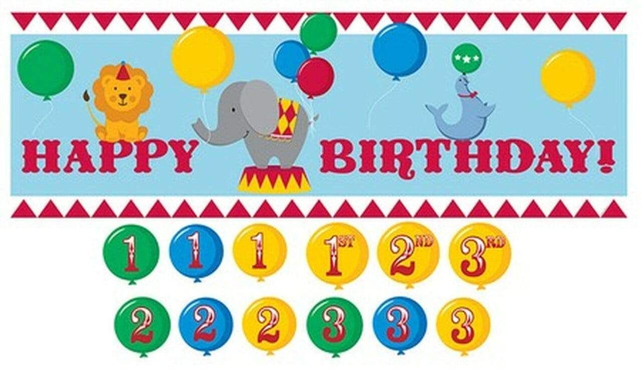 Circus Time Giant Party Banner AMZ+