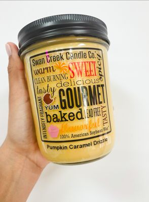 Swan Creek Pumpkin Caramel Drizzle 12oz Jar Candle AMZ+