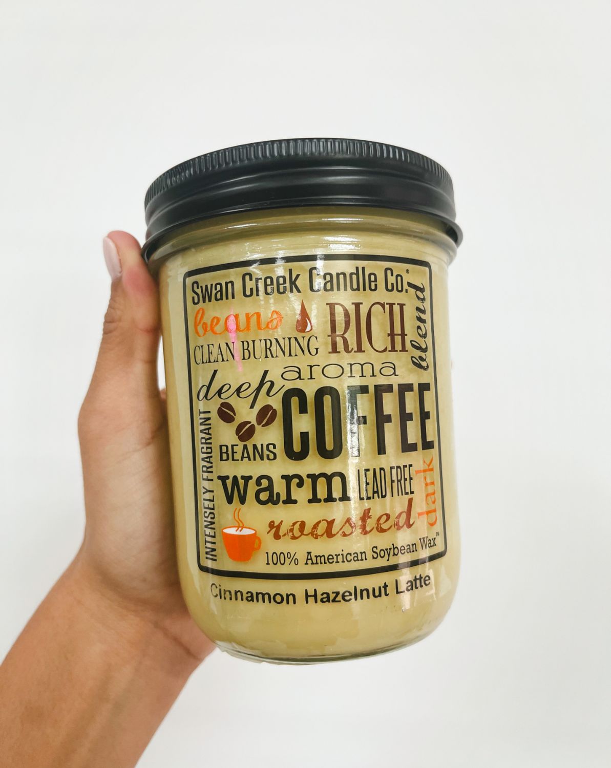Swan Creek Cinnamon Hazelnut Latte 12oz Candle AMZ+
