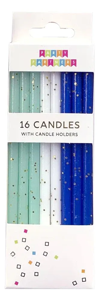 Blues Gold Glitter candle set +