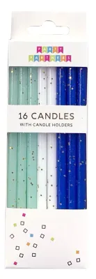 Blues Gold Glitter candle set +