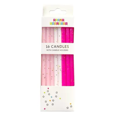 Pink Gold Glitter candle set +