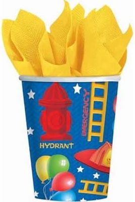 Fire Engine Fun 9 oz Cups - 8 ct AMZ+