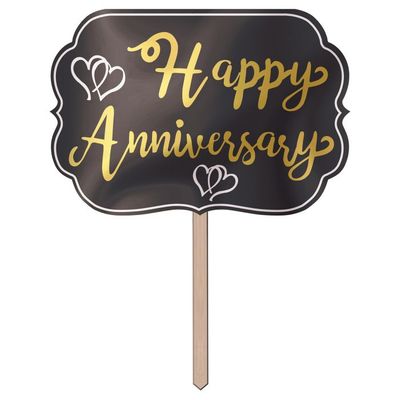 Foil Happy Anniversary Yard Sign AMZ+