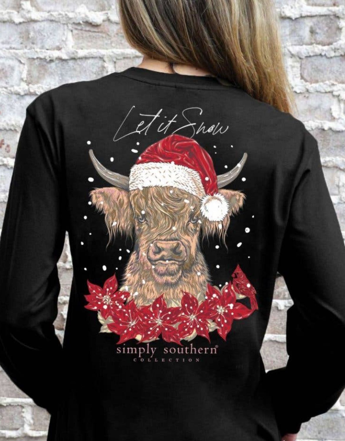Simply Southern Snow Cow Long Sleeve+