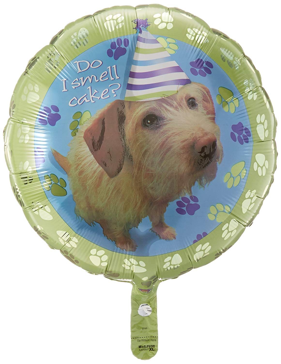 Party Puppy Lime 18&quot; Mylar Balloon AMZ+