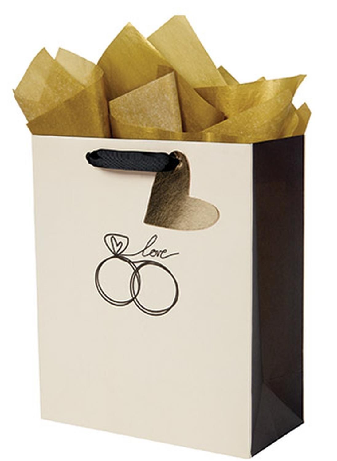 Black/Creme Rings Gift Bag+