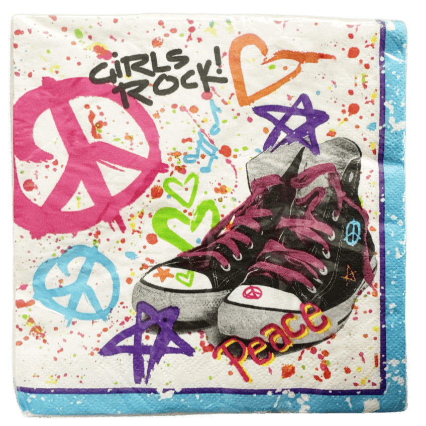 Totally 80&#39;s Girls Rock Lunch Napkin+
