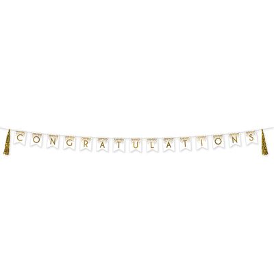 Gold Congratulations Tassel Streamer 13ft AMZ+
