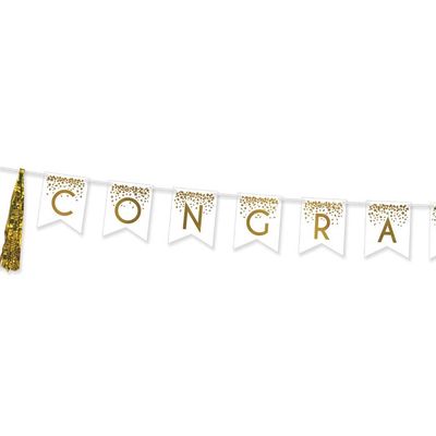 Gold Congratulations Tassel Streamer 13ft AMZ+