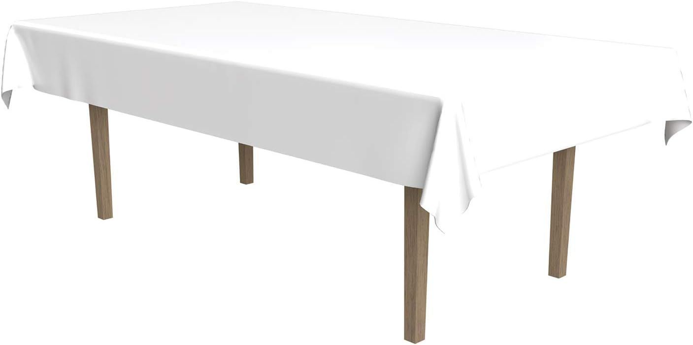 Masterpiece White 54x108 Plastic Tablecover AMZ+