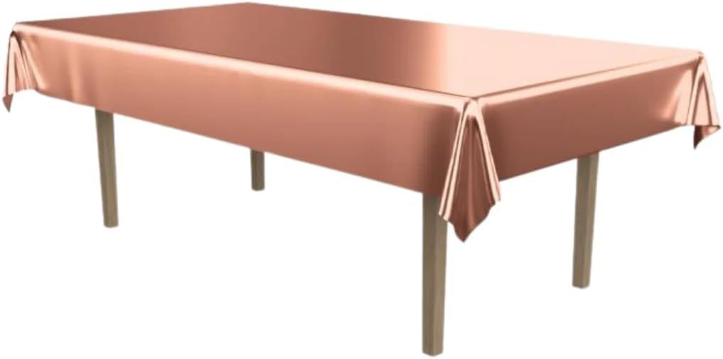 Metallic Rectangular Tablecover - Rose Gold AMZ+
