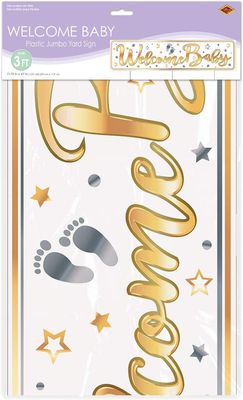 Plastic Jumbo Welcome Baby Yard Sign+