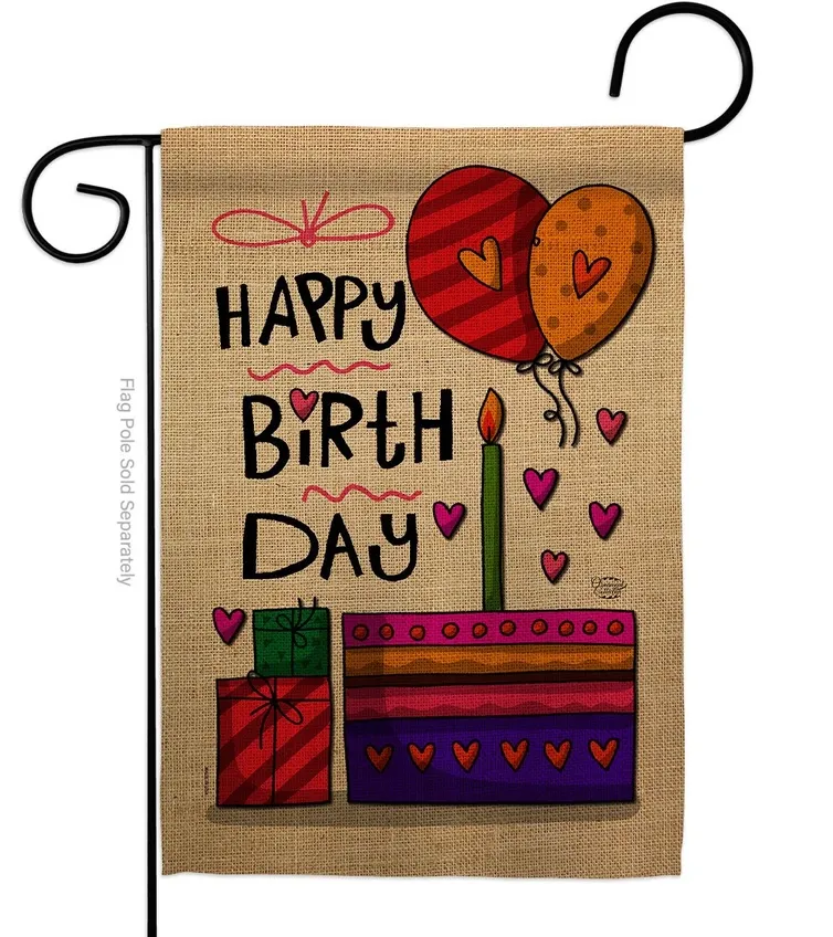 Happy Birthday Celebration Birthday Sweet Garden Flag +