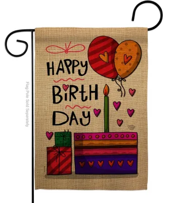 Happy Birthday Celebration Birthday Sweet Garden Flag +