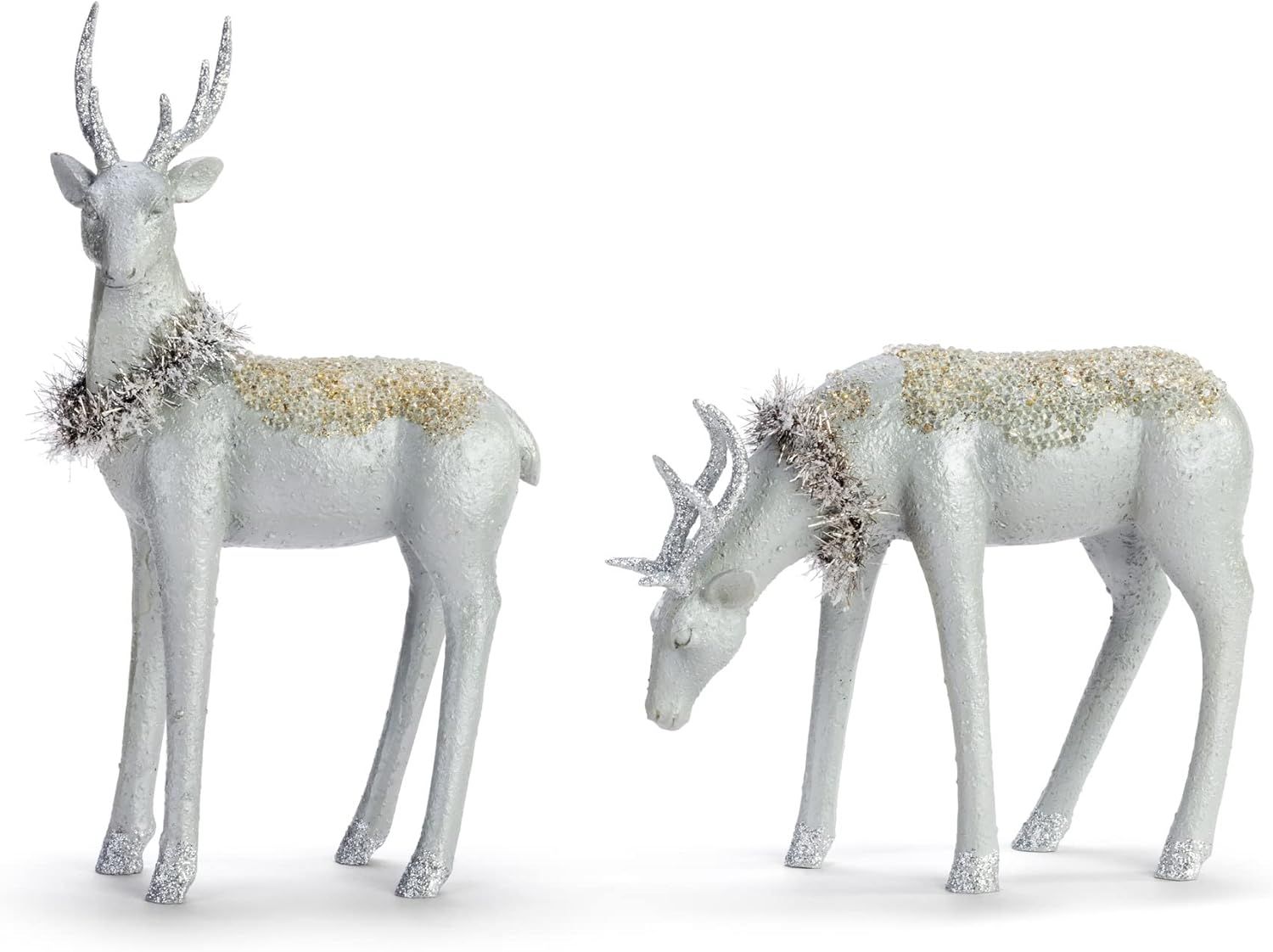 Frosted Winter  Deer Figures- Set of 2 AMZ+