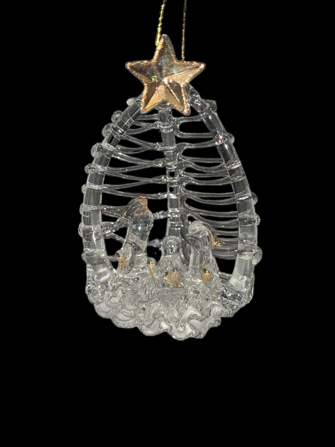 Glass Nativity Ornament+