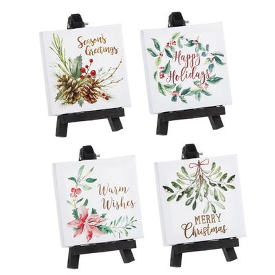 Holiday Printed Canvas w/Easel+