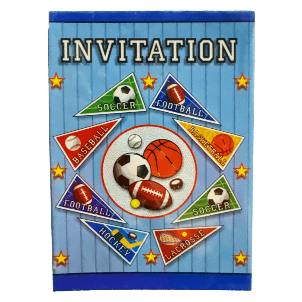 Sports Pennants Invitations 8ct AMZ+