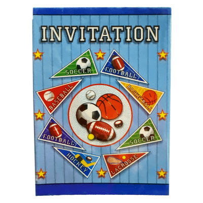 Sports Pennants Invitations 8ct AMZ+