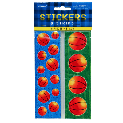 Basketball Stickers 8 strips+