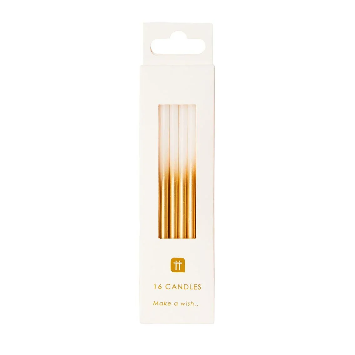 White &amp; Gold Birthday Candles+