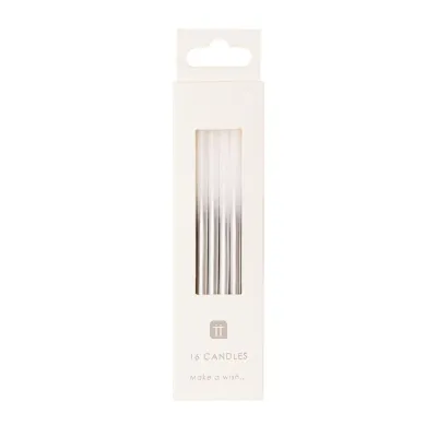 Silver &amp; Gold Birthday Candles+
