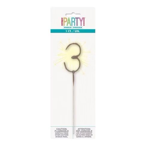 Sparkler 7&quot; Numeral 3+