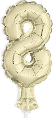 Gold Foil Number 8 Balloon Cake Topper 5&quot; AMZ+