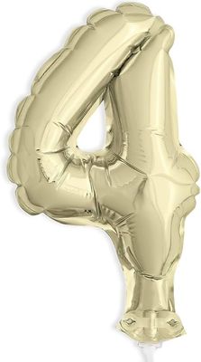 Gold Foil Number 4 Balloon Cake Topper 5&quot; AMZ+